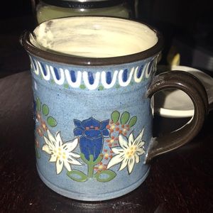 Hand made pottery creamer mug